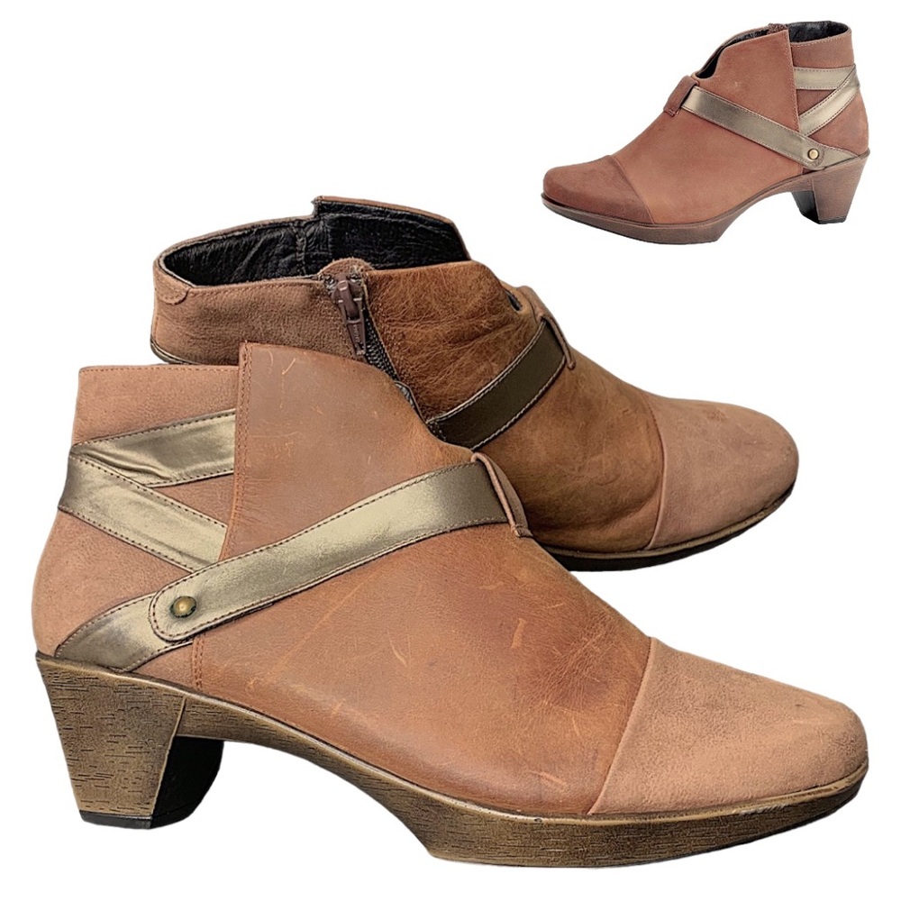 NAOT Two Tone Leather Ankle Boots Sz US-10 EUC